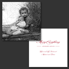 Full-bleed square folded holiday photo card